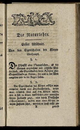 Erster Abschnitt. Von den Eigenschaften der Körper überhaupt. - Fünfter Abschnitt. Von der Luft.