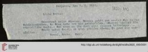 Heid. Hs. 3820,490: Karte von Emil Lask an seine Mutter (Abschrift)