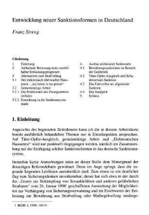 207-233, Entwicklung neuer Sanktionsformen in Deutschland