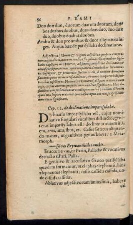 Cap. 12, de declinatione imparisyllaba.