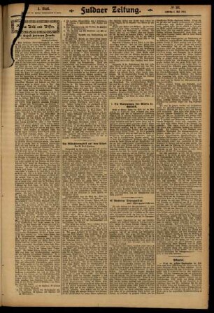 Vierte Ausgabe vom Samstag, den 03. Mai 1913.