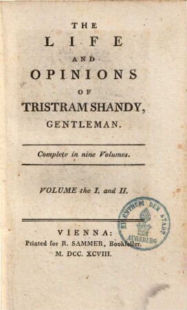 The life and opinions of Tristram Shandy, gentleman, 1/2