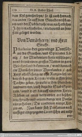 Von Verrätherey, und ihrer Straffe