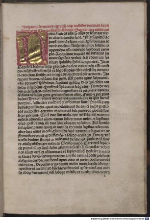 Incipiunt sermones egregii atq[ue] melliflui doctoris beati Bernhardi Clarevallensis abbatis Sup[er] cantica canticoru[m]
