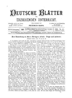 Eine Bemerkung zu Herrn Böringers Arbeit: "Frage und Antwort"