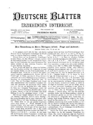 Eine Bemerkung zu Herrn Böringers Arbeit: "Frage und Antwort"