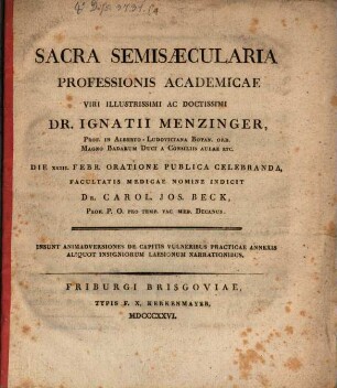 Animadversiones de capitis vulneribus practicae, annexis aliquot insigniorum laesionum narrationibus