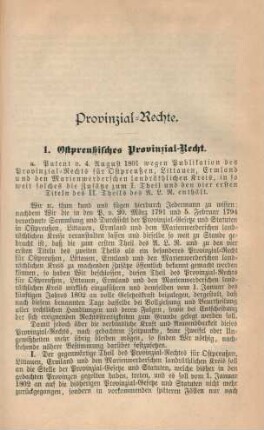 Provinzial-Rechte.