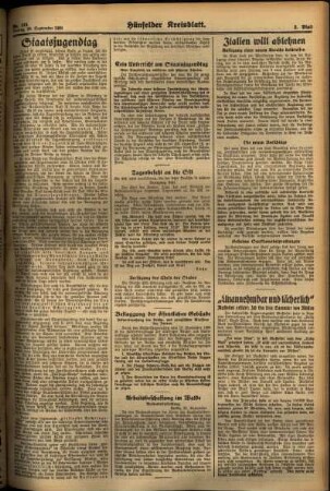 Zweite Ausgabe vom Freitag, den 20. September 1935.