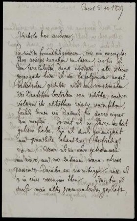 Brief von Jacob Grimm an Franz Joseph Mone