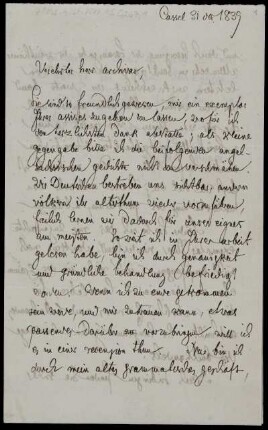 Brief von Jacob Grimm an Franz Joseph Mone
