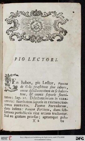 Pio lectori