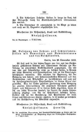 Besetzung von Lehrer- und Lehrerinnenstellen mit Bewerbern und Bewerberinnen aus den Reichslanden : [G. Öffentliches Volksschulwesen]