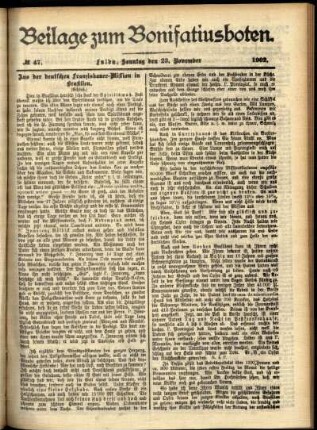 Zweite Ausgabe vom Sonntag, den 23. November 1902.