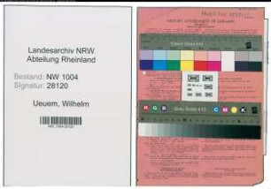 Entnazifizierung Wilhelm Van Ueuem , geb. 22.09.1888 (Schlosser)