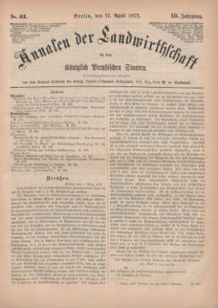 No. 31. Berlin, den 17. April 1872. XII. Jahrgang.