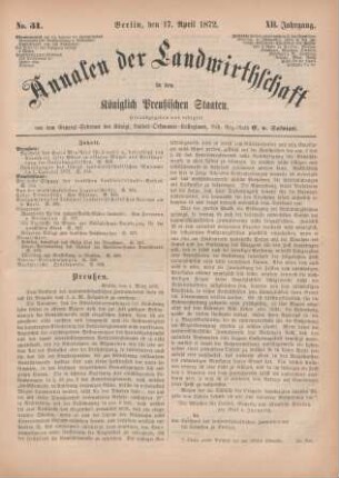 No. 31. Berlin, den 17. April 1872. XII. Jahrgang.