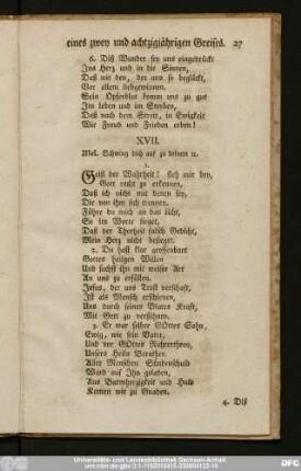 XVII. Mel. Schwing dich auf zu deinem [et]c.