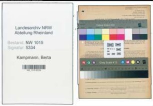 Entnazifizierung Berta Kampmann , geb. 07.07.1918 (Filialleiterin)