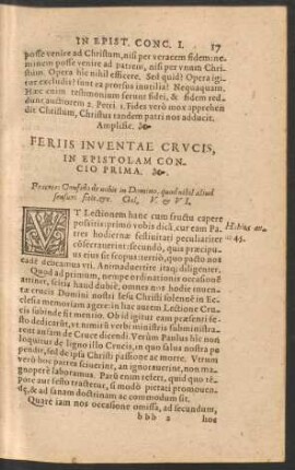 Feriis Inventae Crucis, In Epistolam ...