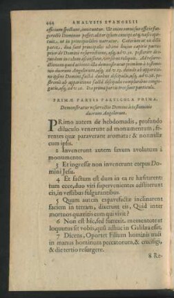 Primae Partis Particula Prima. Demonstratur resurrectio Domini a testimonio duorum Angelorum.