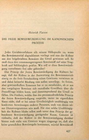 427 - 460 Die freie Beweiswürdigung im kanonischen Prozess