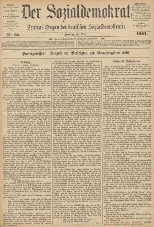 No 20. Sonntag, 15. Mai. 1881.