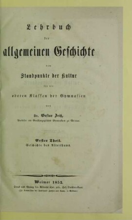 Theil 1: Geschichte des Alterthums