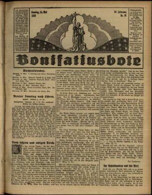 Erste Ausgabe vom Sonntag, den 14. Mai 1933.