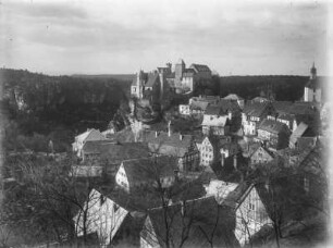 Hohnstein (Sächsische Schweiz). Stadtansicht mit Burg Hohnstein
