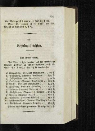 Aus Württemberg : [Schulnachrichten]