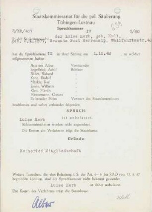 Herb, Luise, geb. Kull