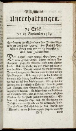 75 Stück. d. 27. September 1769.