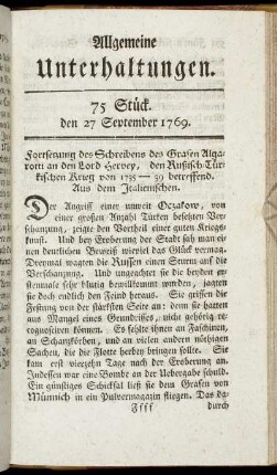 75 Stück. d. 27. September 1769.