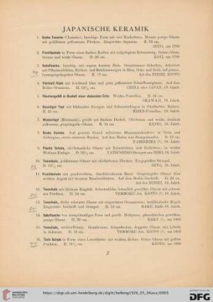 Japanische Keramik (Nr. 1-22)