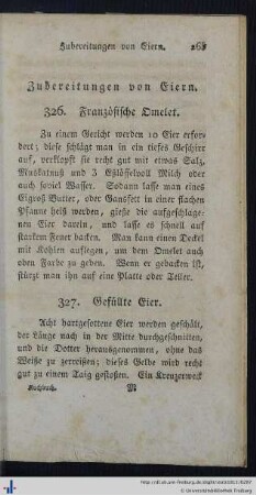 Zubereitungen von Eiern.