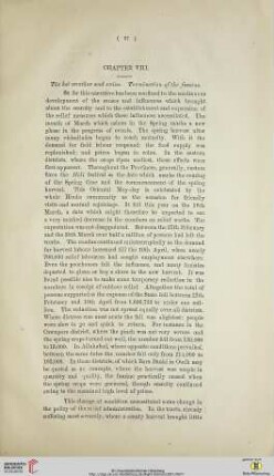 Chapter VIII: The hot weather and rains: termination of the famine