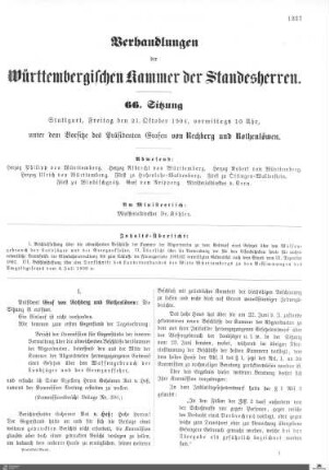 66. Sitzung, Stuttgart, 21.10.1904