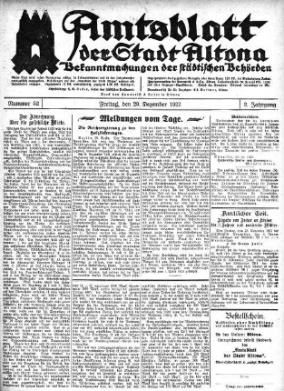 Nummer 52 : Freitag, den 29. Dezember 1922