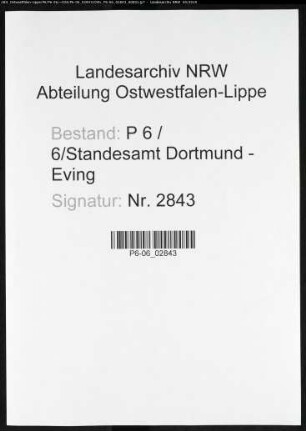 Sterberegister Standesamt Dortmund-Eving (V)