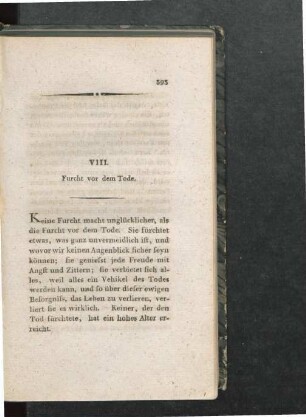 VIII. Furcht vor dem Tode