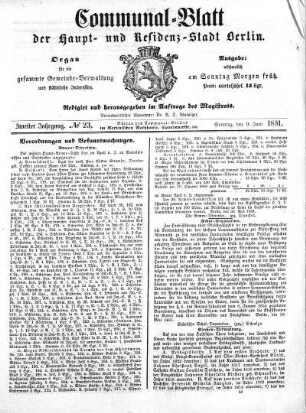 1861,23: No. 23, 9. Juni 1861