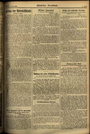 Zweite Ausgabe vom Montag, den 15. April 1935.