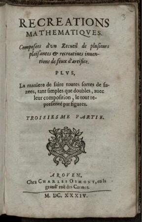 Partie 3: Récréations mathématiques. Troisième Partie