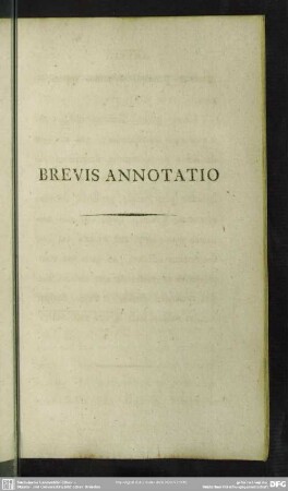 Brevis Annotatio