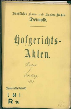 Recker (Reckert), Jobst zu Blomberg gegen Bauermeister Scheffer (Schäfer) Johann Hörling - Beleidigung