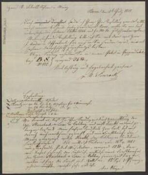 Brief an B. Schott's Söhne : 05.07.1828