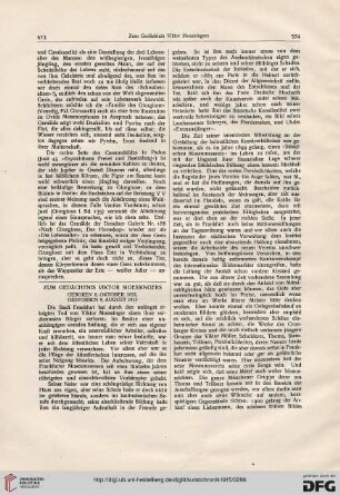 Zum Gedächtnis Viktor Moessingers: geboren 8. Oktober 1857, gestorben 9. August 1915