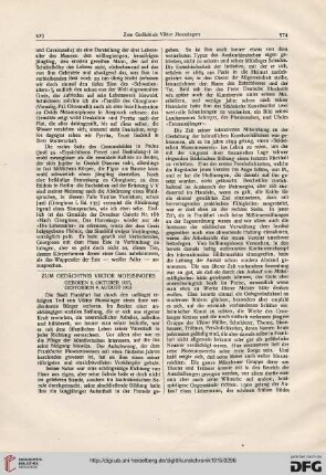 Zum Gedächtnis Viktor Moessingers: geboren 8. Oktober 1857, gestorben 9. August 1915