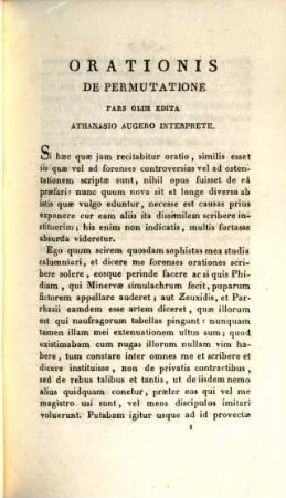Isocratis oratio de permutatione